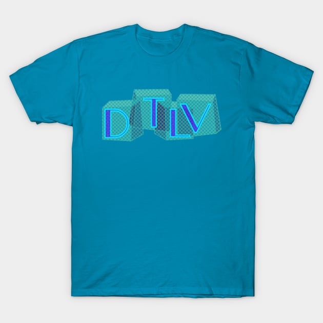 Downtown Las Vegas DTLV Retro Aqua T-Shirt by SABREart